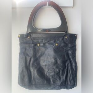 Elegant Black Leather Tote Bag